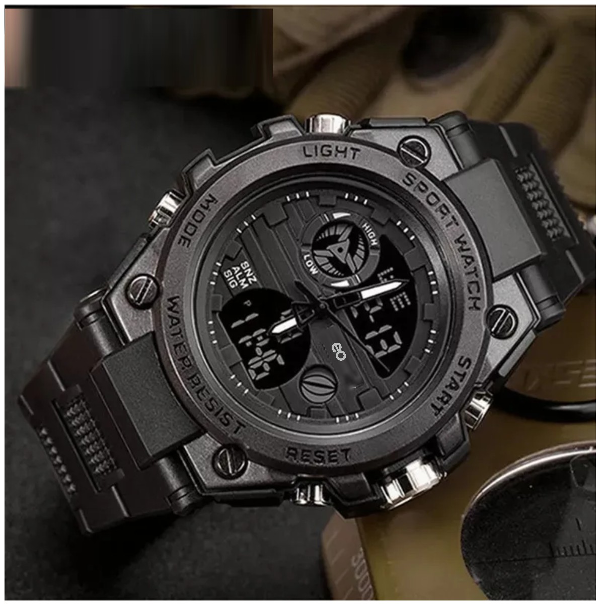 Reloj De Pulsera Impermeable Para Hombre :Negrp image number null