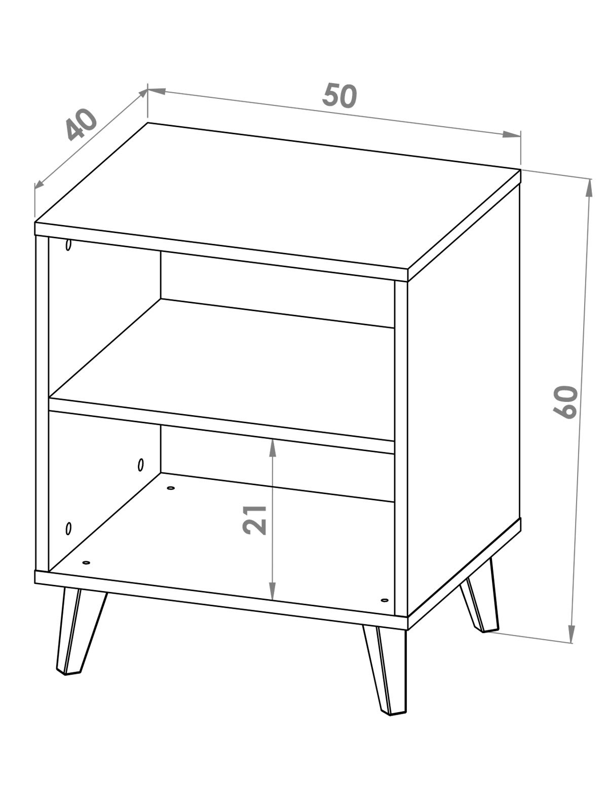 Italy Buro Hogare, Mesa De Noche, Moderno y Resistente, Blanco N&oacute;rdico image number null