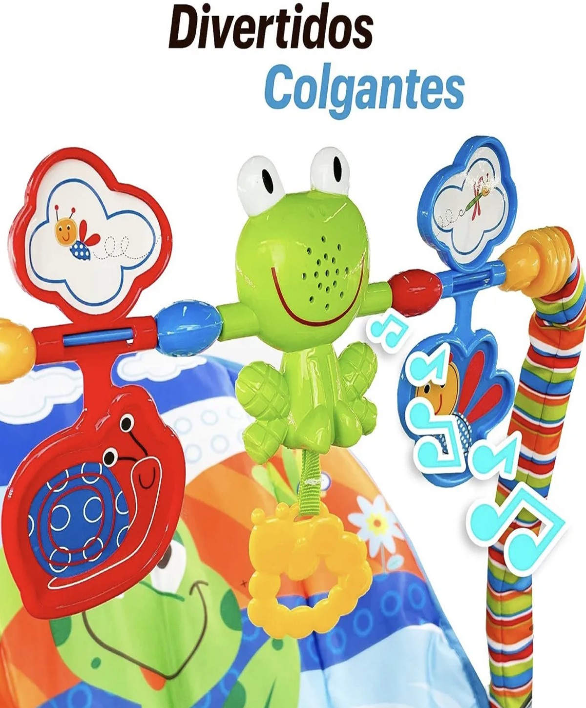 Raganet cartoon deluxe silla vibradora mecedora de bebe musical con juegos azul image number null