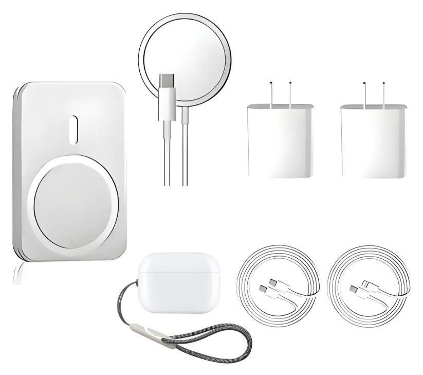 7kit Cargador 20w Inal&aacute;mbrico 5000 auricular Para Iphone image number null