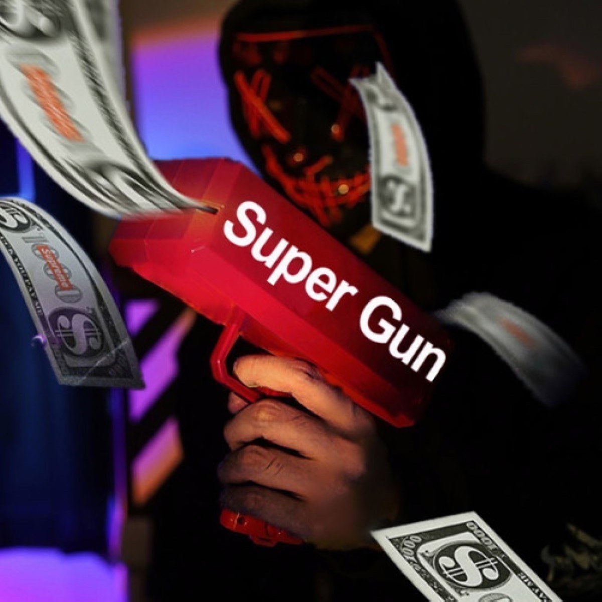 Pistola Lanza Billetes Cash Money Super Gun Juguete Boda image number null
