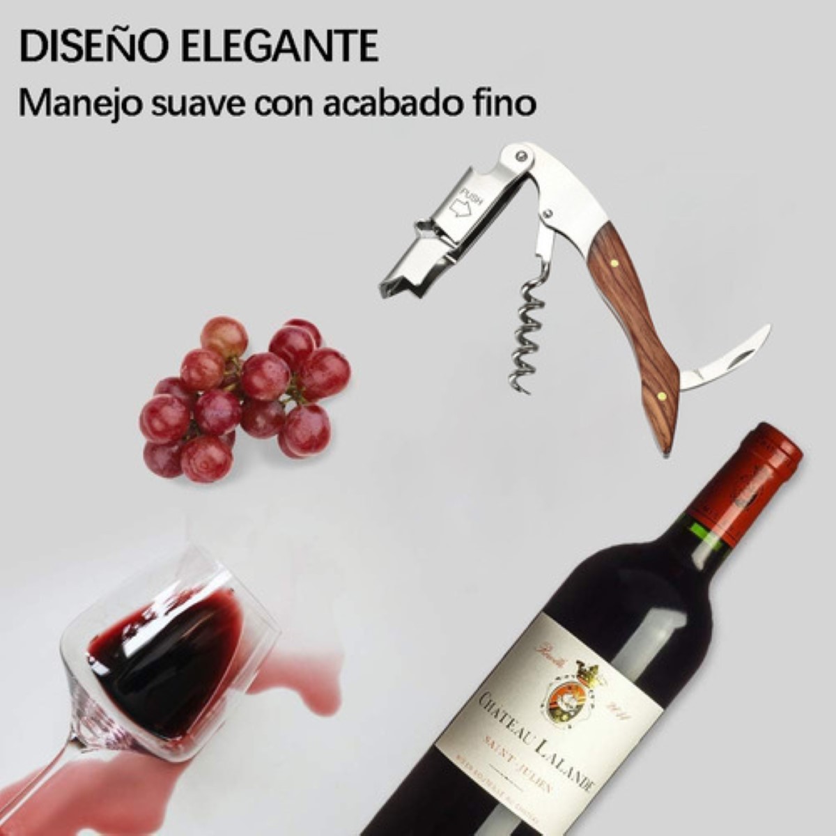 Sacacorchos Profesional Descorchador Destapador Vinos 5 Pzs CAFE CLARO image number null