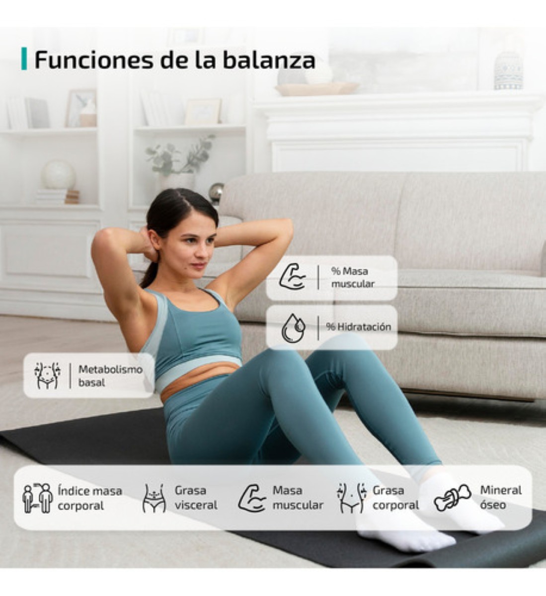 Bascula Digital Bioimpedancia Inteligente 180 Kg Peso Personas Pesa Corporal negro image number null