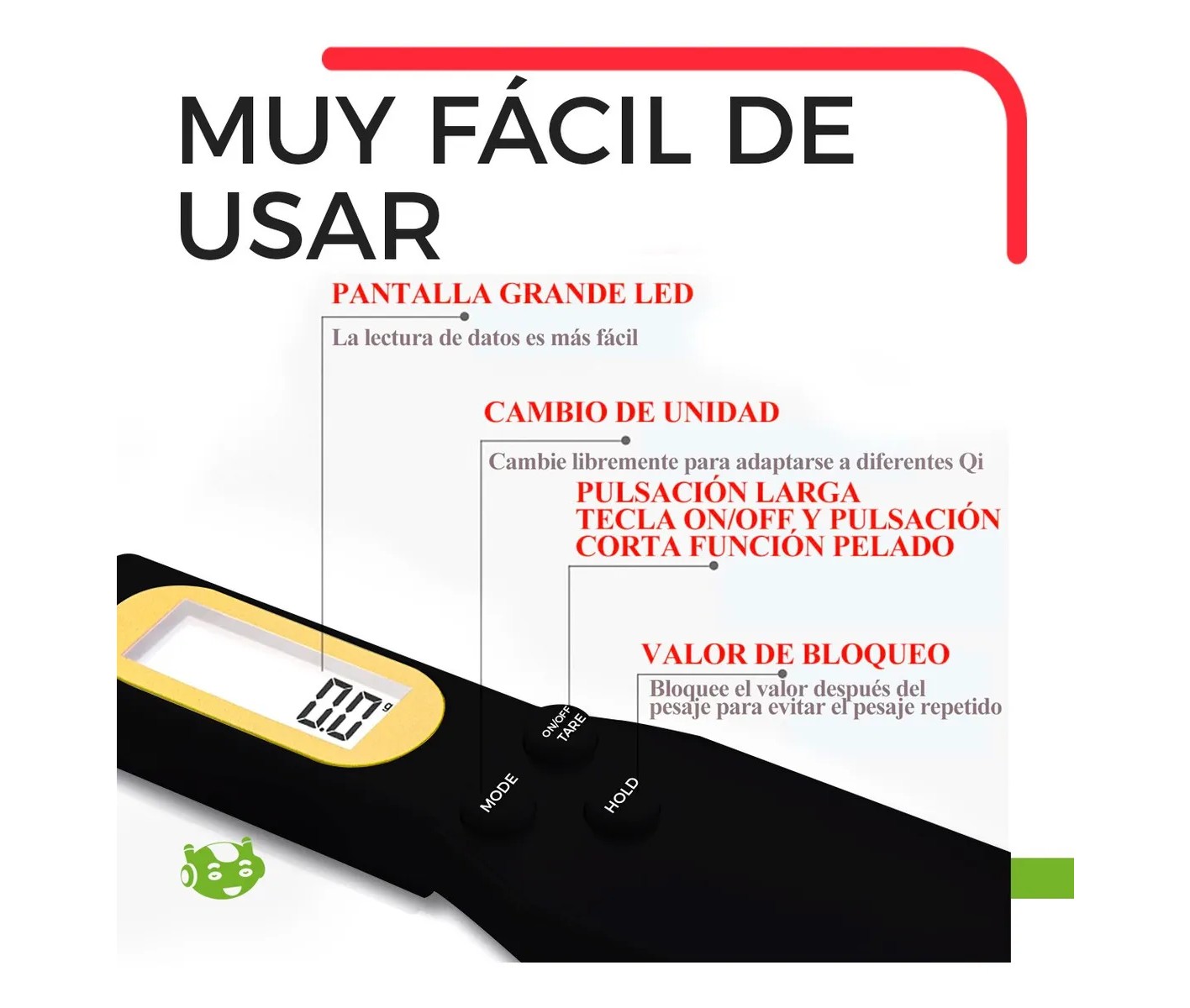 Cuchara Bascula Medidora Gramera Digital Lcd De Cocina 500g Negro image number null
