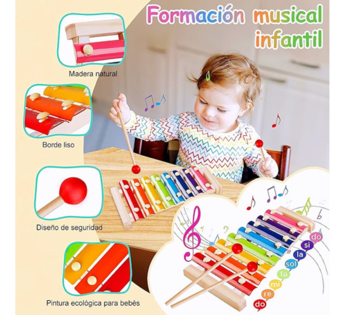 Paquete Did&aacute;ctico Infantil Estimula Temprana Juguete 8 piezas, Varios Colores image number null