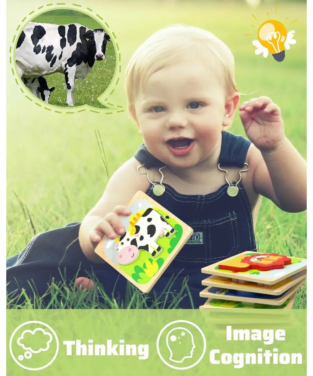 Rompecabezas De Madera Para Ni&ntilde;os Peque&ntilde;os animales 6 piezas image number null