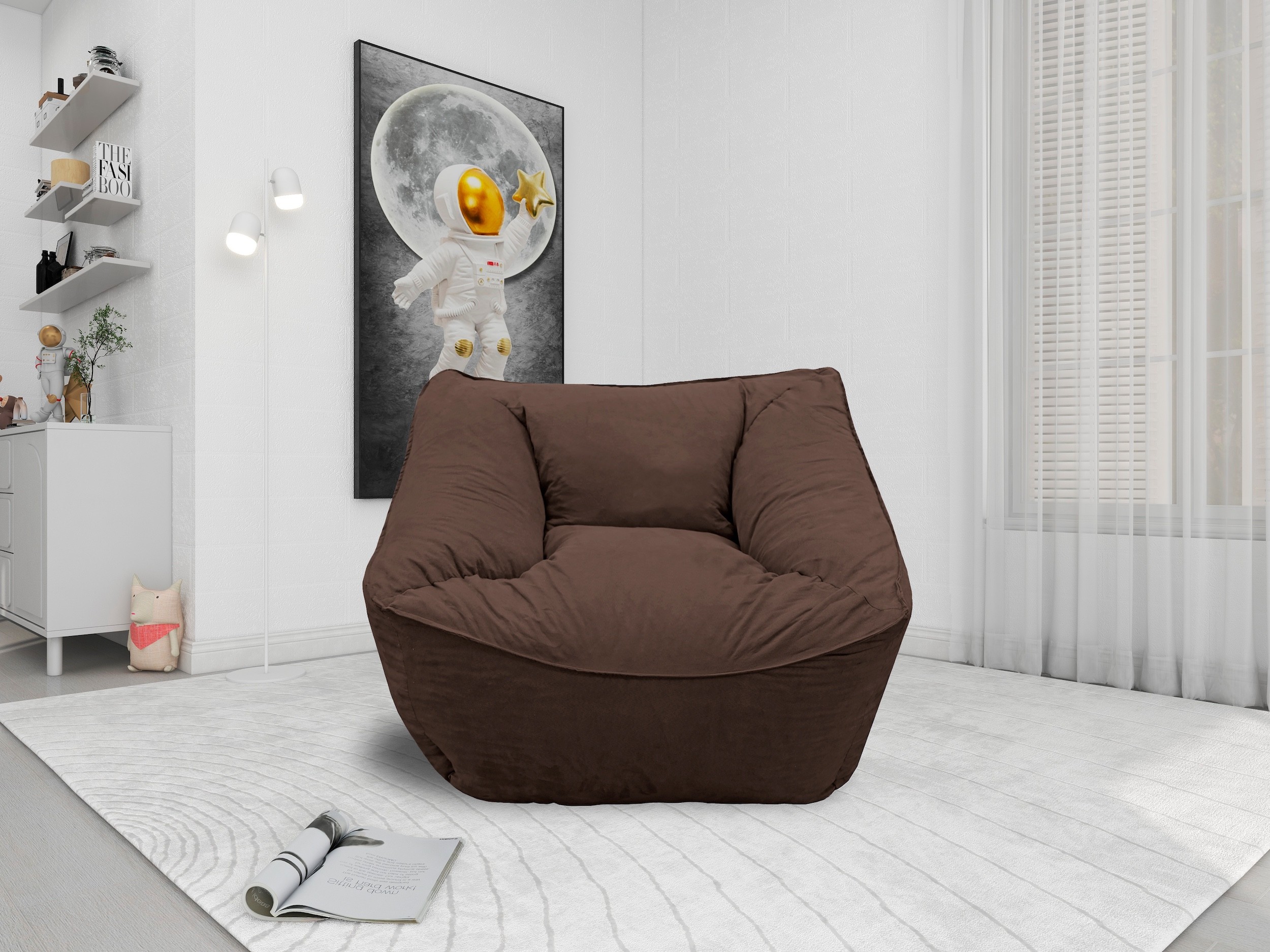 Sillon Puff El Bazar Store Chocolate, Sillon Ocasional. image number null