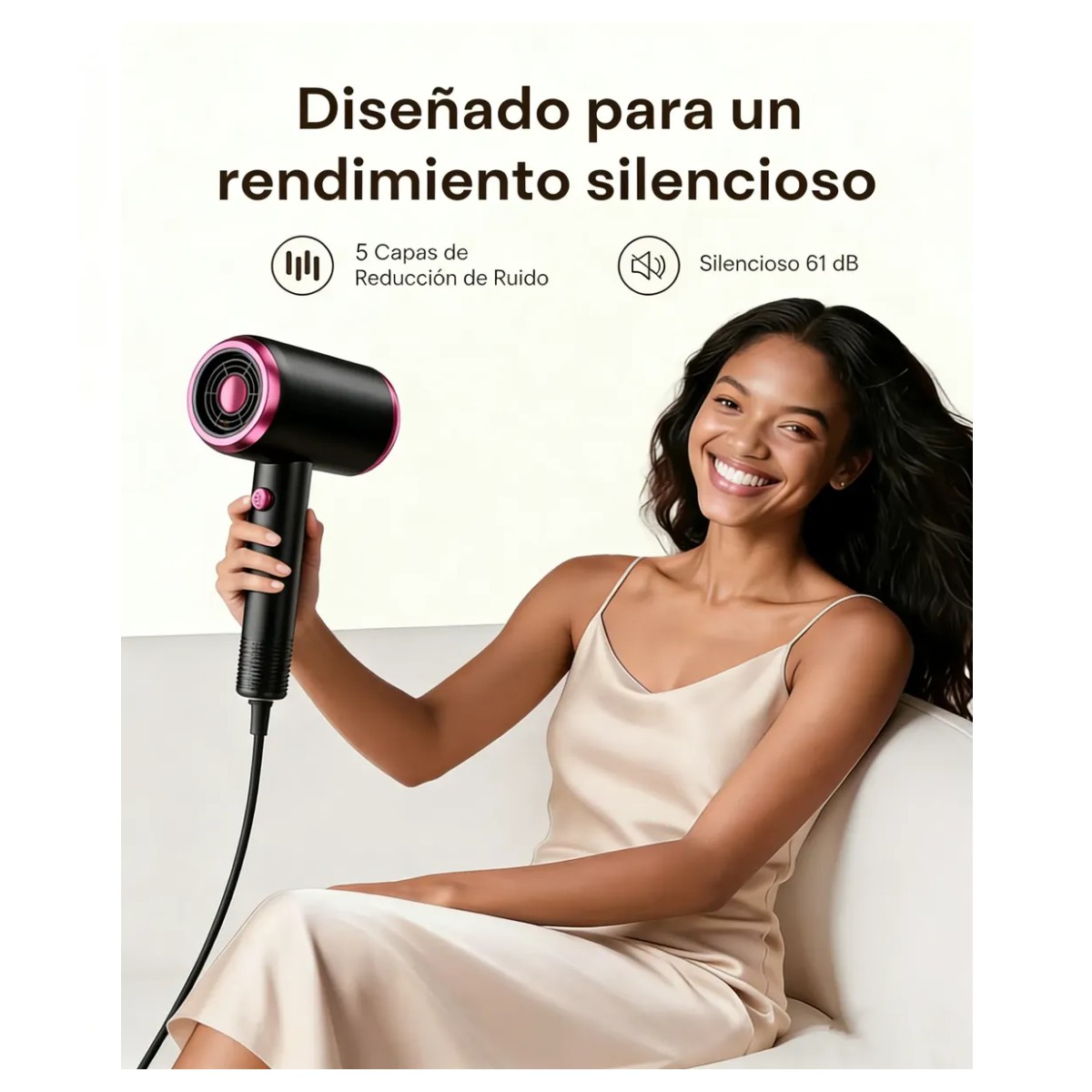 Secadora Cabello Profesional Iones Negativos 2000w 3 Velocidades Gris Oscuro image number null