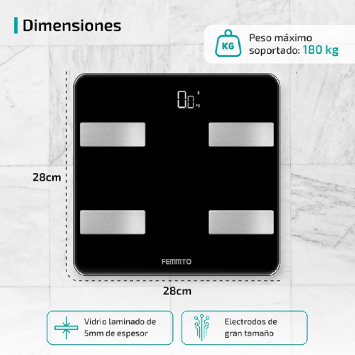 Bascula Digital Bioimpedancia Inteligente 180 Kg Peso Personas Pesa Corporal negro image number null