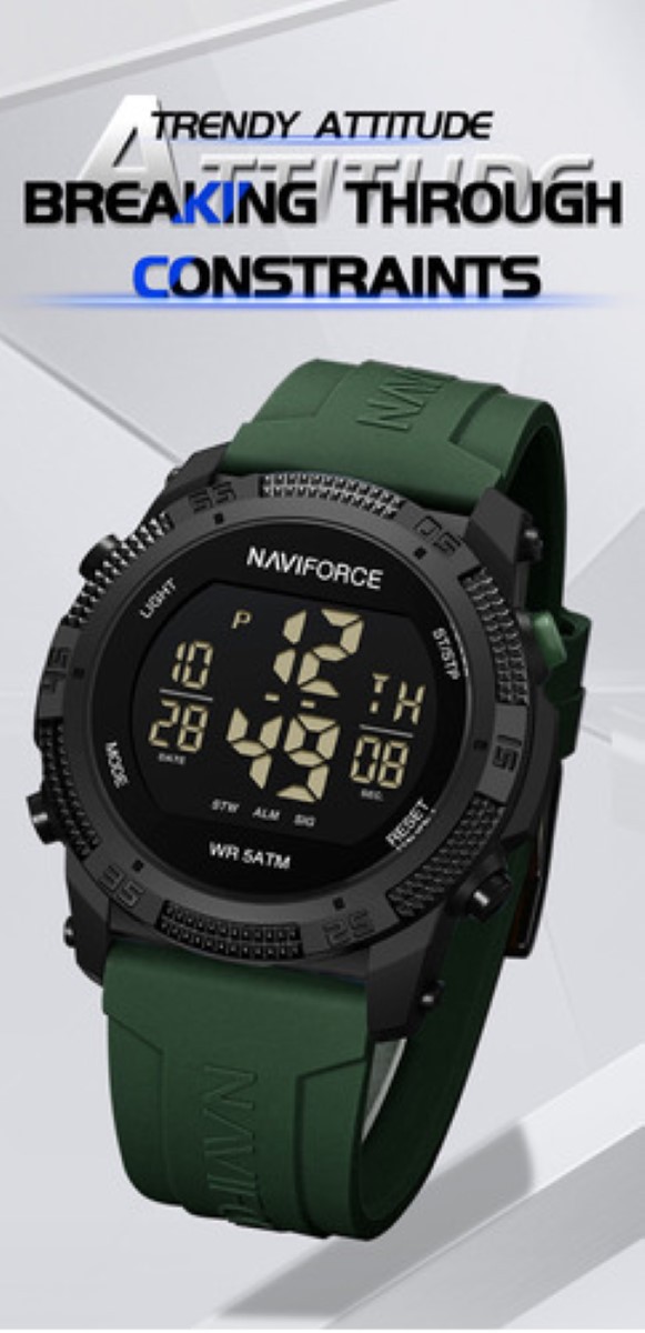 Relojes Deportivos Digitales Naviforce Para Hombre Y Mujer verde oscuro image number null