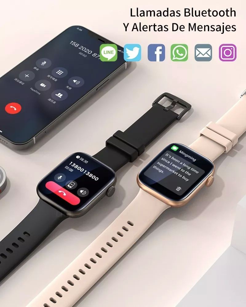 Reloj Inteligente Mujer Smart Watch P45 Bluetooth Call 1.81 color ROSA. image number null