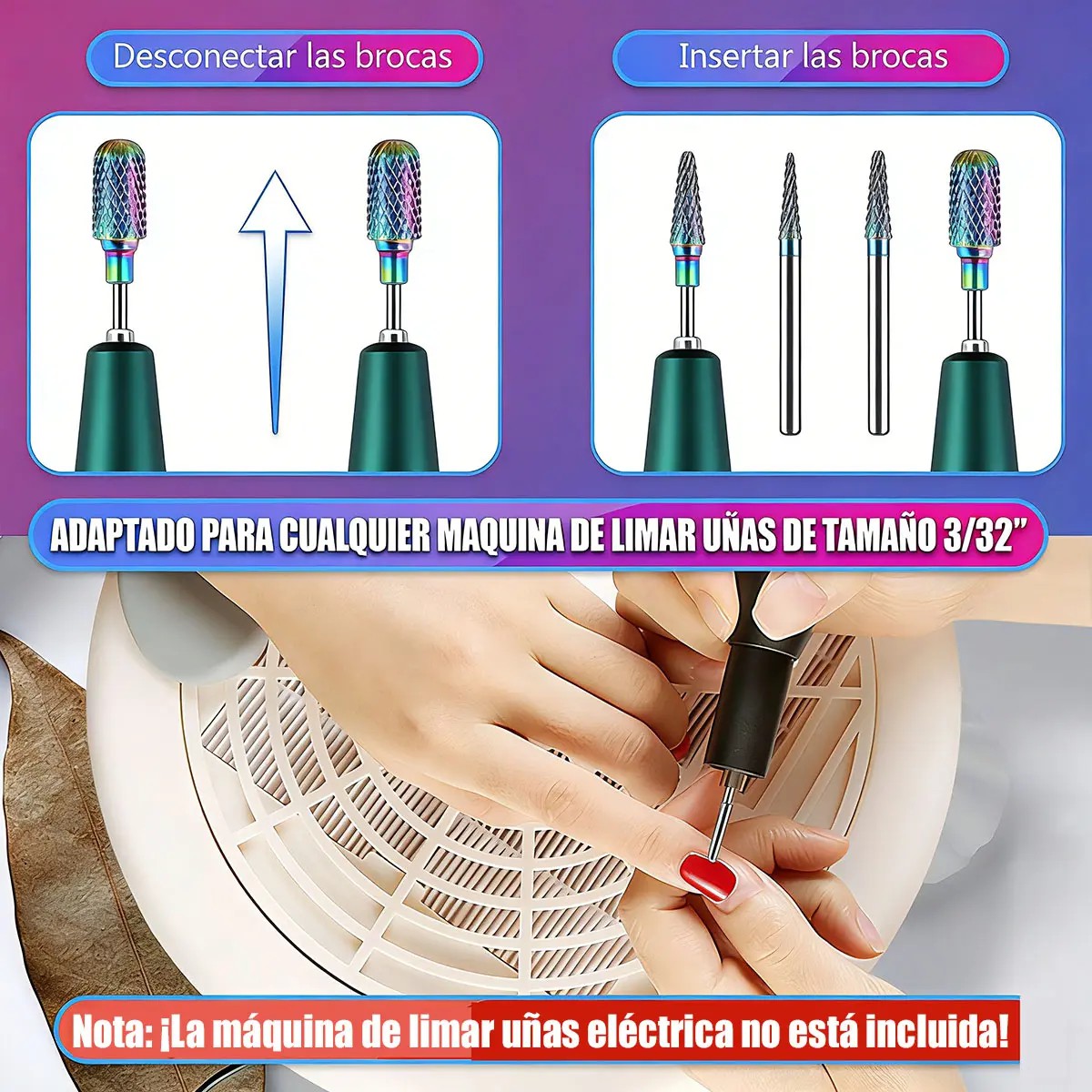 30pz Puntas Para Pulidores Drill Limpiador Cut&iacute;culas Taladro PLATA image number null