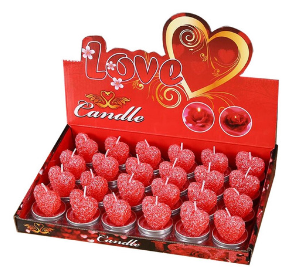 "24 Pzs Velas Rosa De Cera De Soja Para Aromaterapia Rojas ". image number null