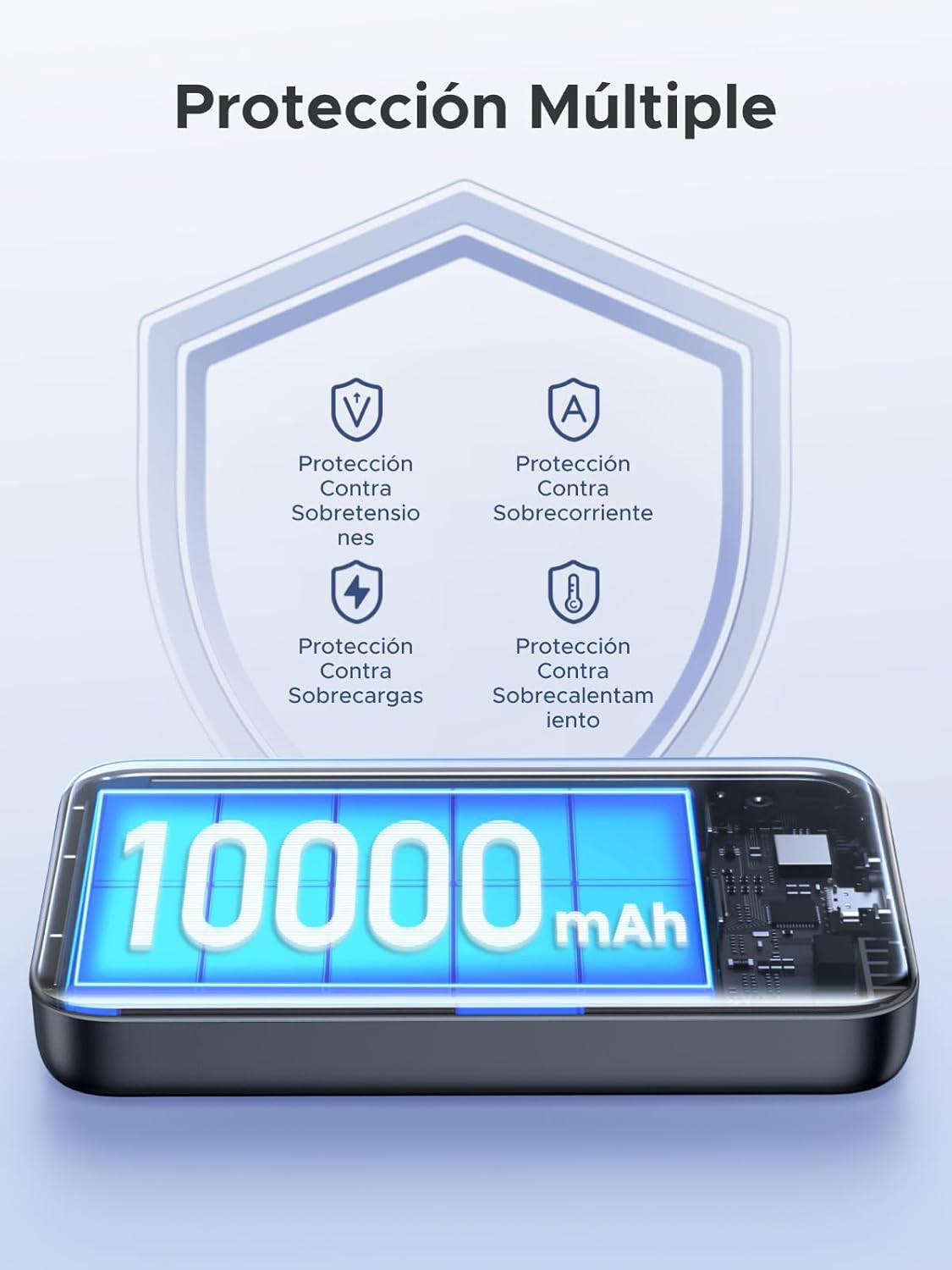 Power Bank Magn&eacute;tico 10000mAh PD 20W, Carga R&aacute;pida USB-C Inal&aacute;mbrica para iPhone y Android image number null