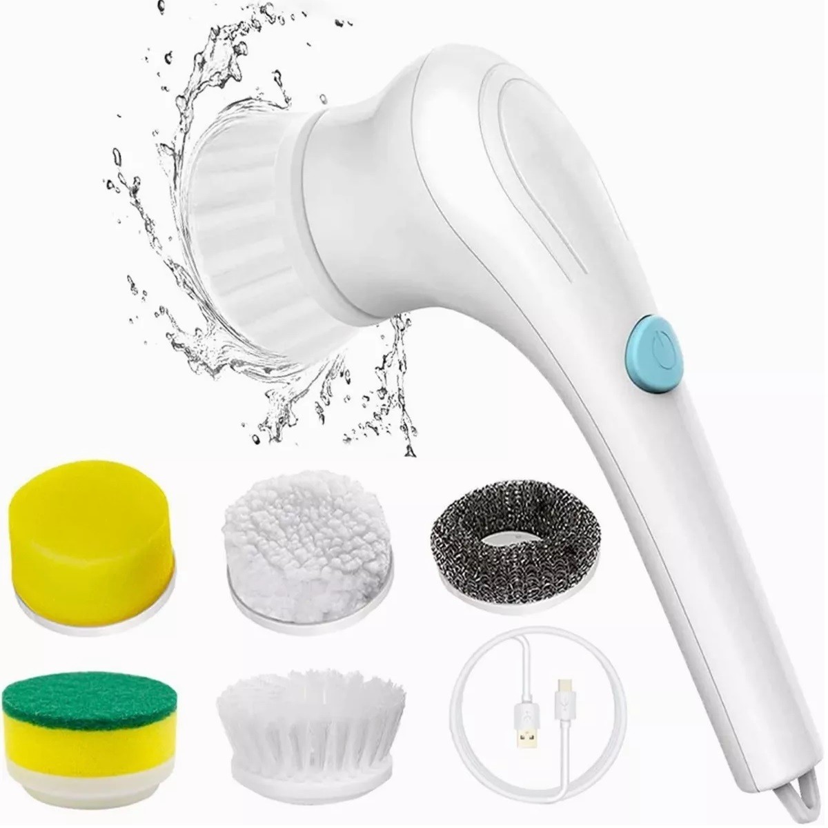 Cepillo Electrico De Limpieza Recargable Para Ba&ntilde;o Y Cocina Blanco image number null