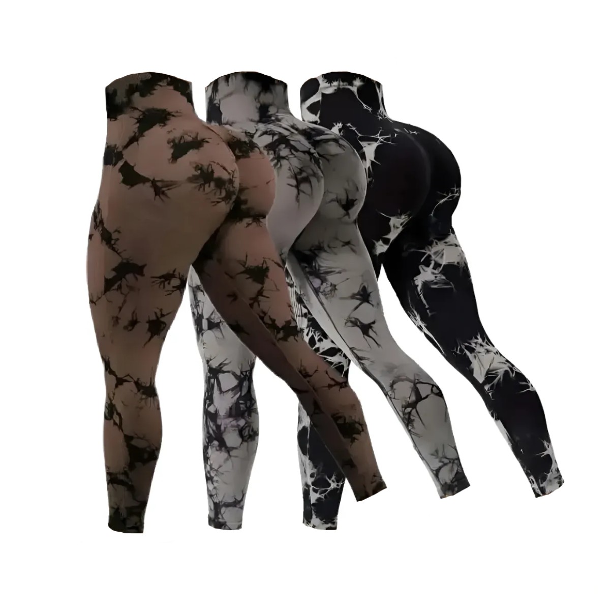 Leggins Deportivos Mujer Gym Dama Talla: M Tie-dye Negro - Tie-dye Gris - Tie-dye Ca image number null