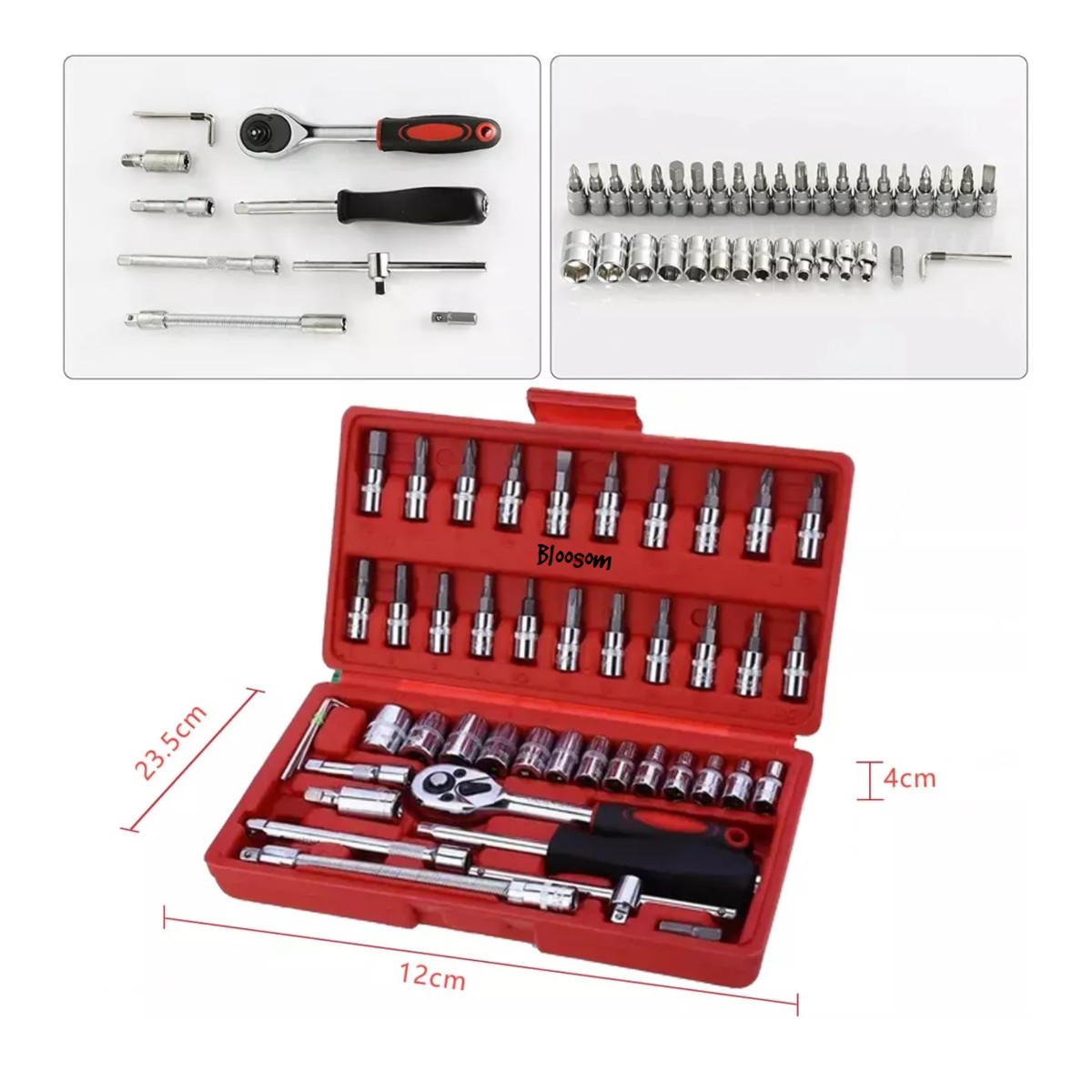 Kit De Herramientas Mecanica Con Desarmador Y Matraca Estuche. Rojo image number null