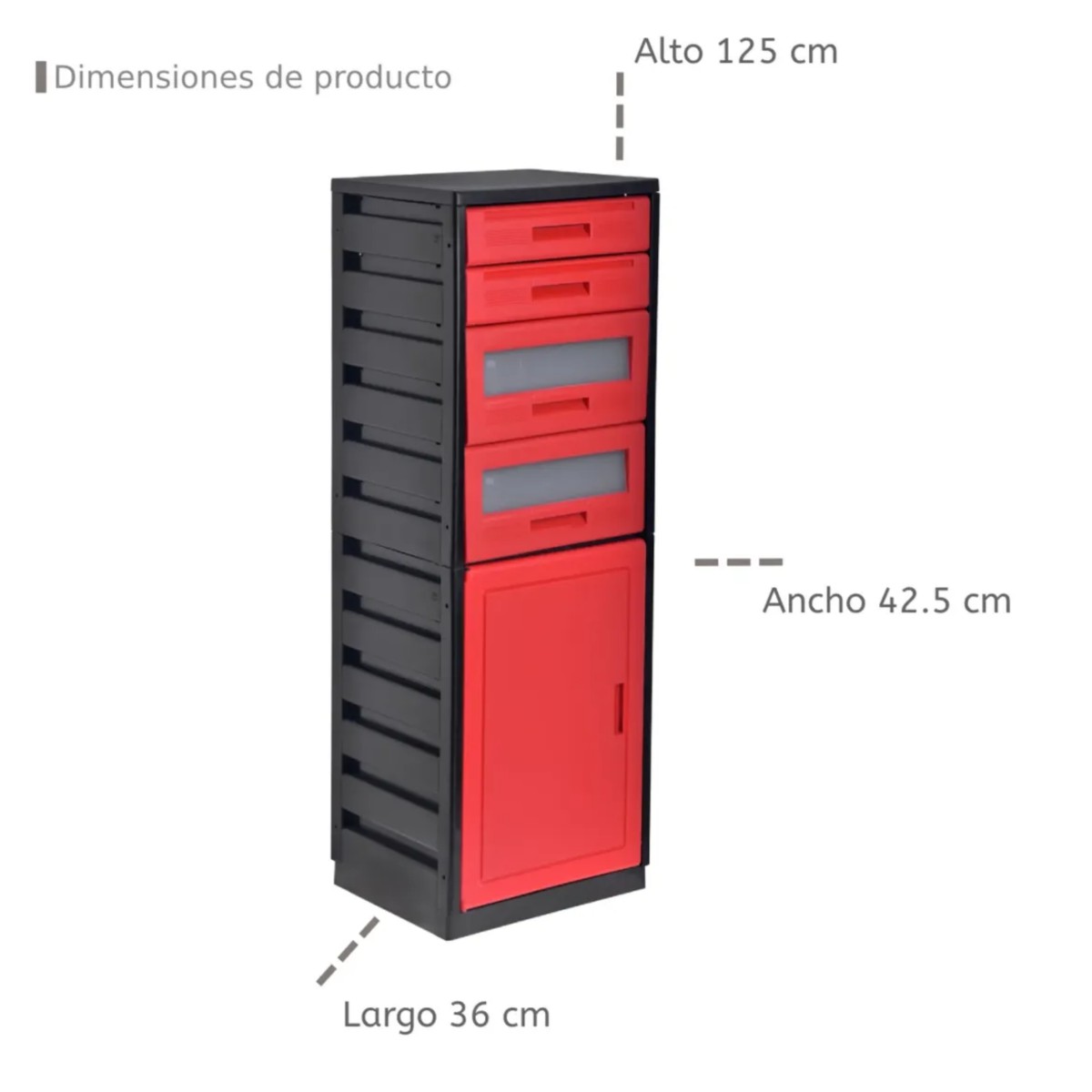 Mueble De Pl&aacute;stico Estante organizador Rojo image number null