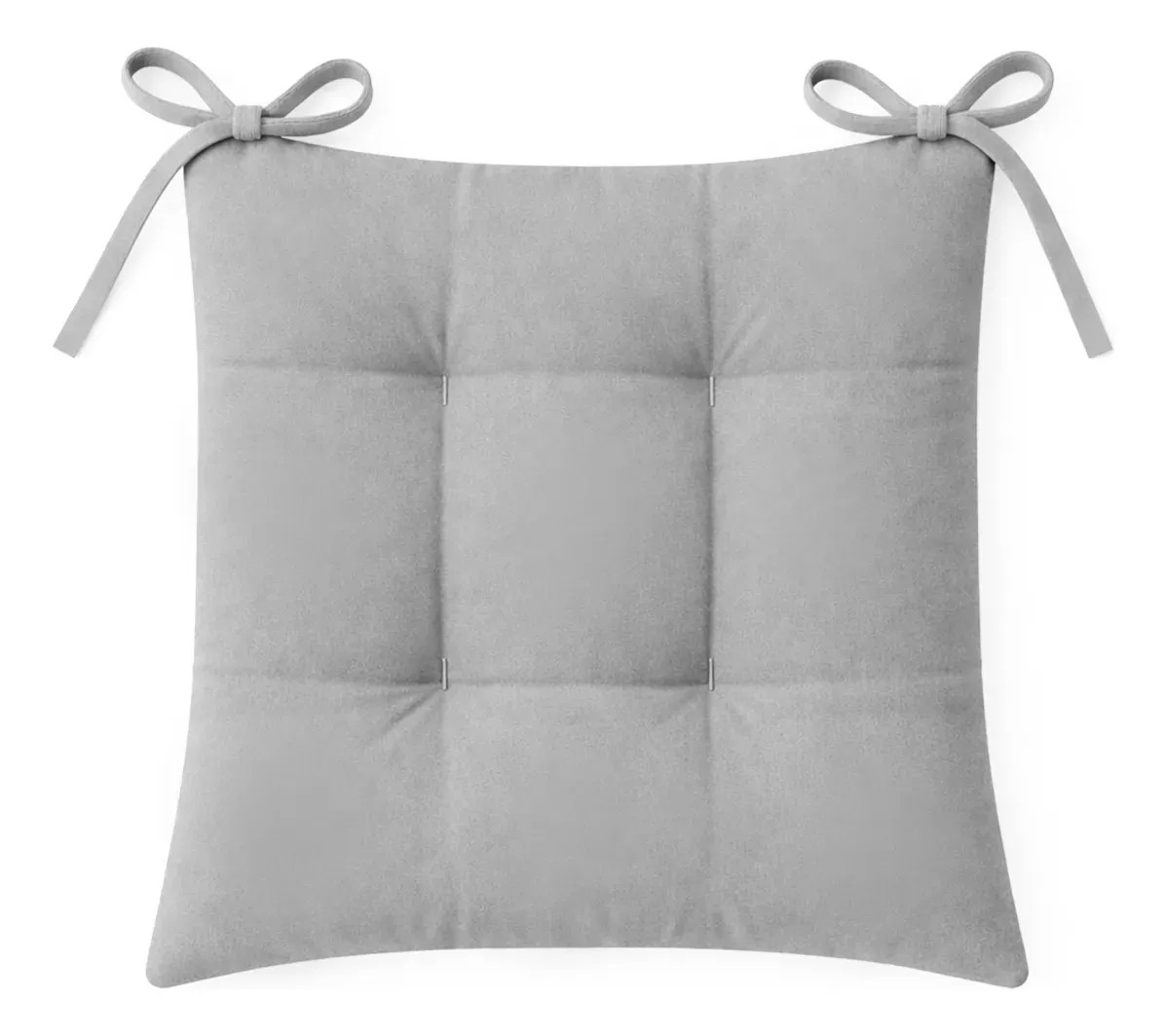 De 6 Cojines Para Silla Tesso Home Con Cintas 42x42x7cm Color Gris Dise&ntilde;o de la tela Liso image number null