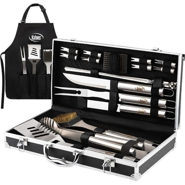 Juego para parrilla de lujo profesional acero inoxidable con estuche image number null