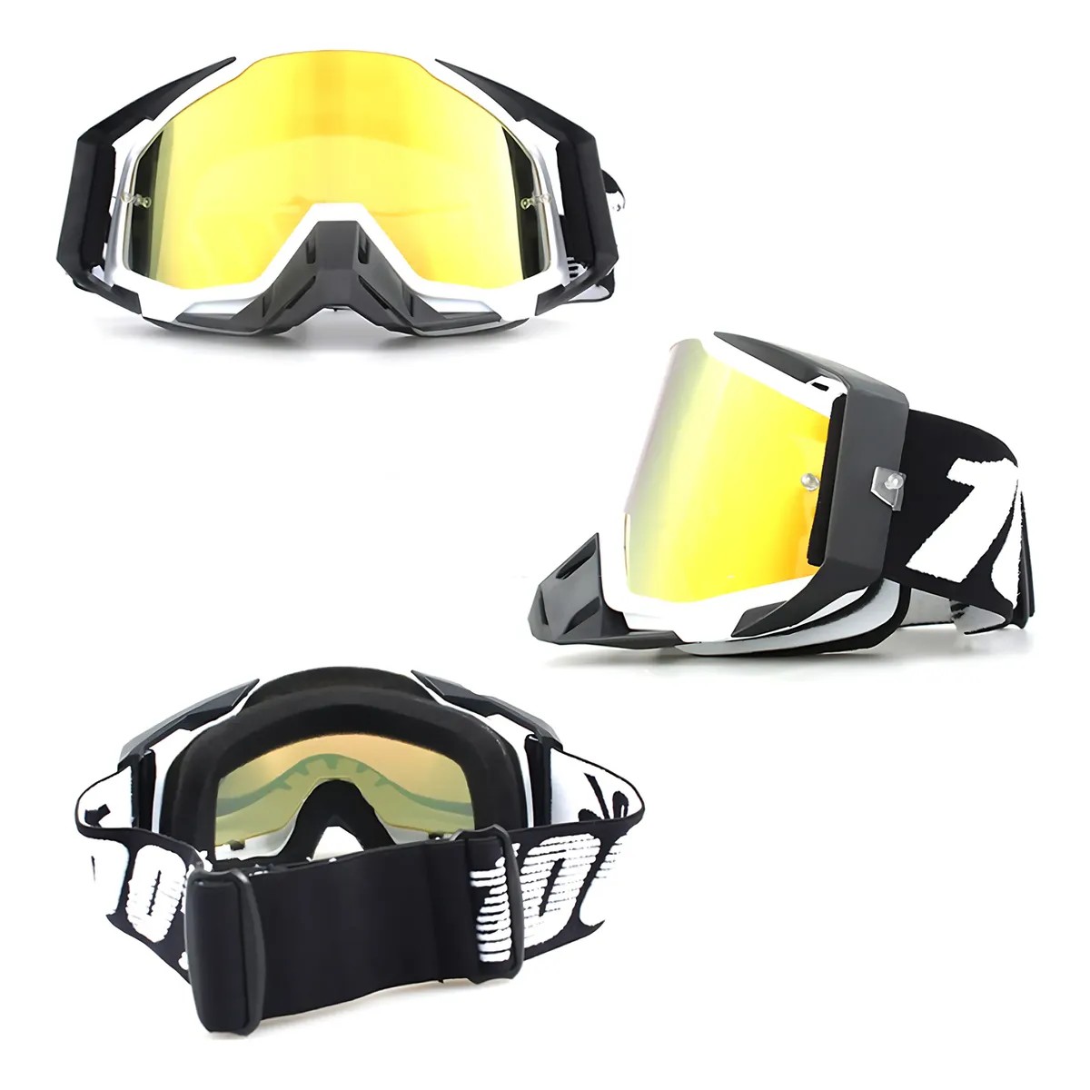 Goglesss Motocross Gafas De Esqu&iacute; Tacticos Anti Niebla Color del armaz&oacute;n:Negro-Blanco image number null