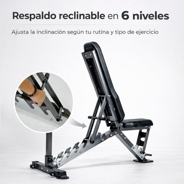 Banco Ejercicio Multiposiciones Profesional 500 Kg Gimnasio Centurfit image number null