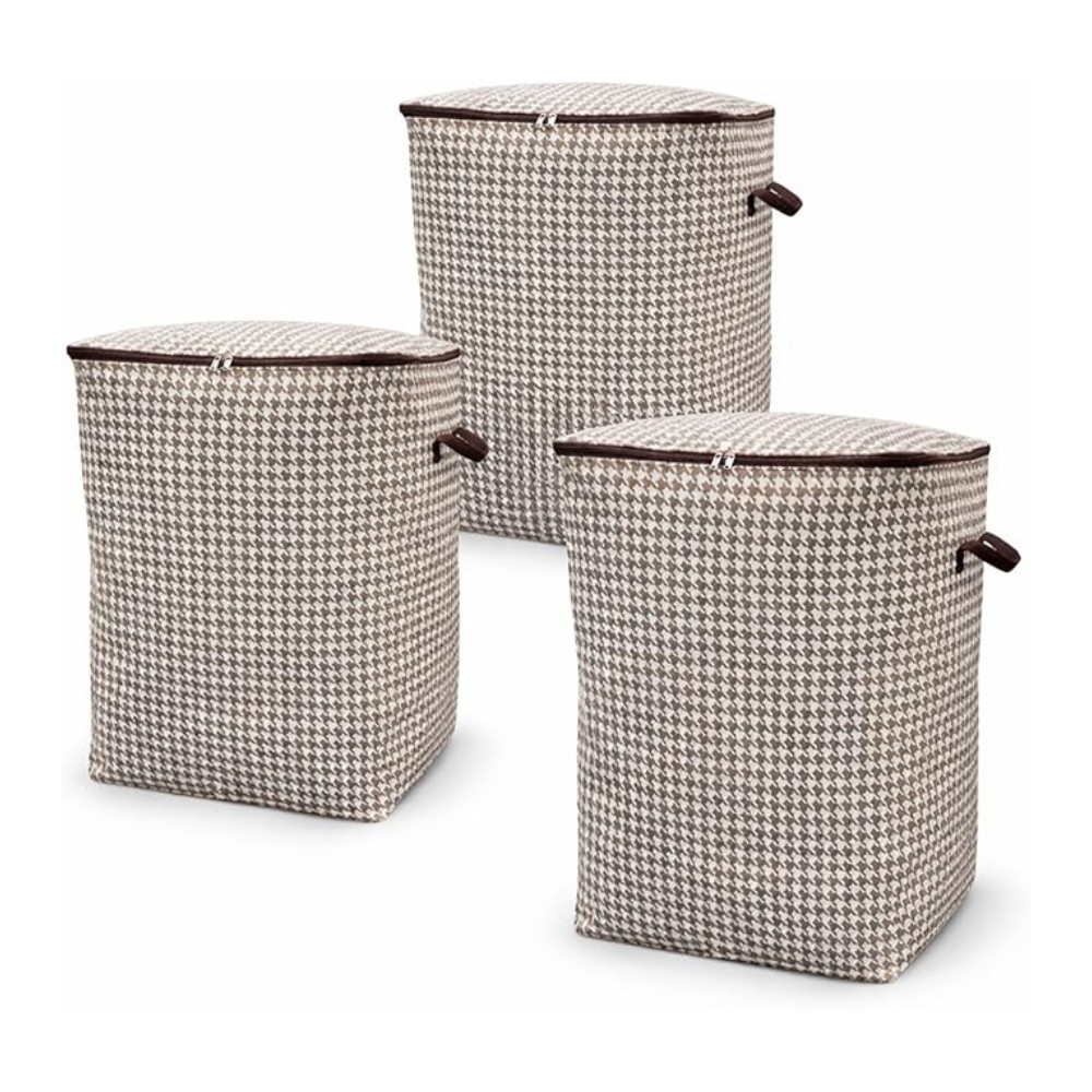 Bluelander Set de 3 Bolsas de Almacenamiento 50 * 50 * 70 cm, Organizadores para Cl&oacute;set Plegables, Bolsas con Asas image number null