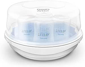 A Philips AVENT Esterilizador de vapor de microondas para biberones, chupetes, tazas y m&aacute;s, SCF281/05. image number null