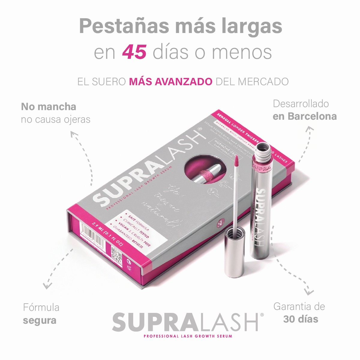 SUPRALASH serum pesta&ntilde;as crecimiento 2.9 ml alargador fortalecedor cl&iacute;nico image number null