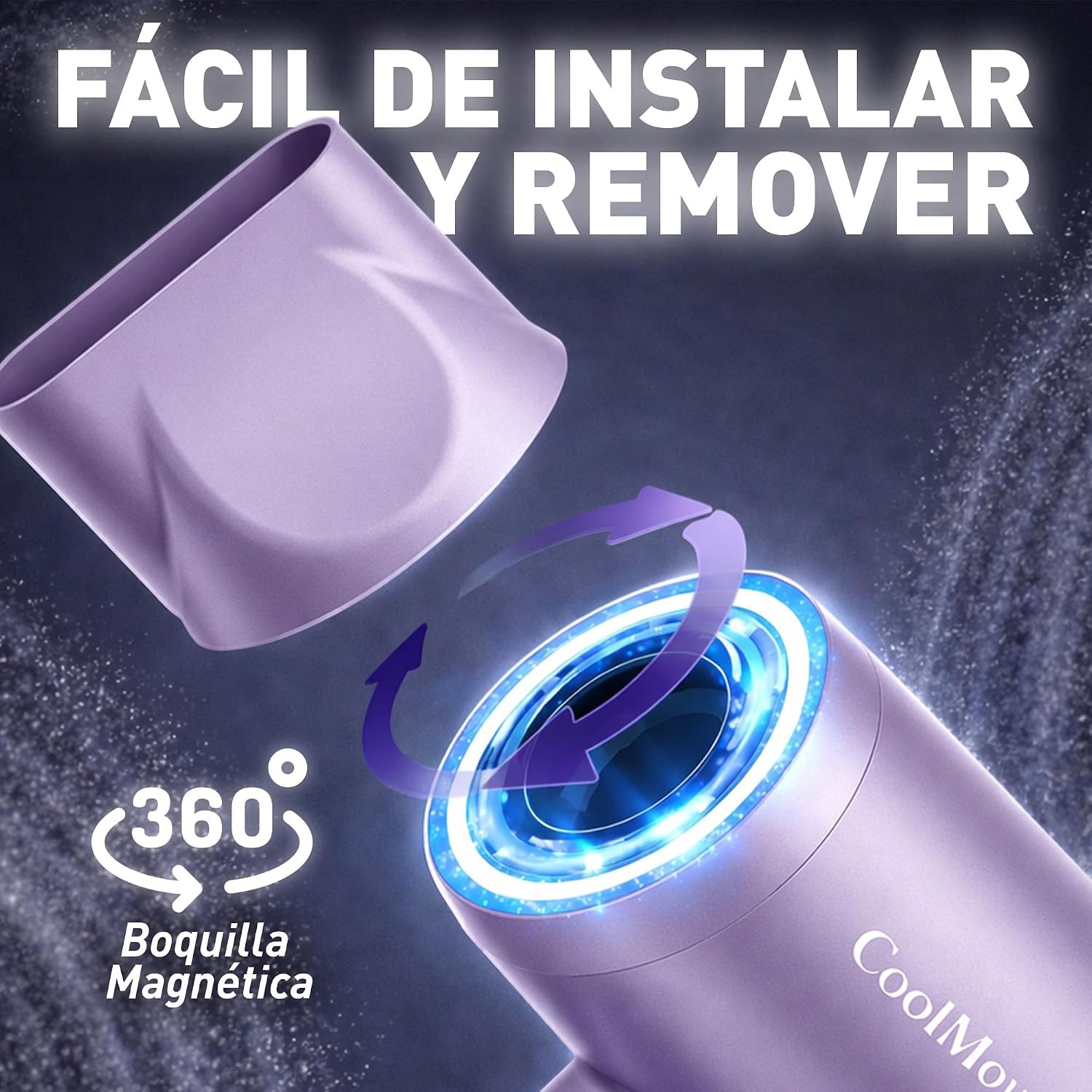 Secadora de Cabello 1500W con Tecnolog&iacute;a I&oacute;nica, 2 Velocidades y 4 Ajustes de Calor, Lavanda, Bluelander image number null
