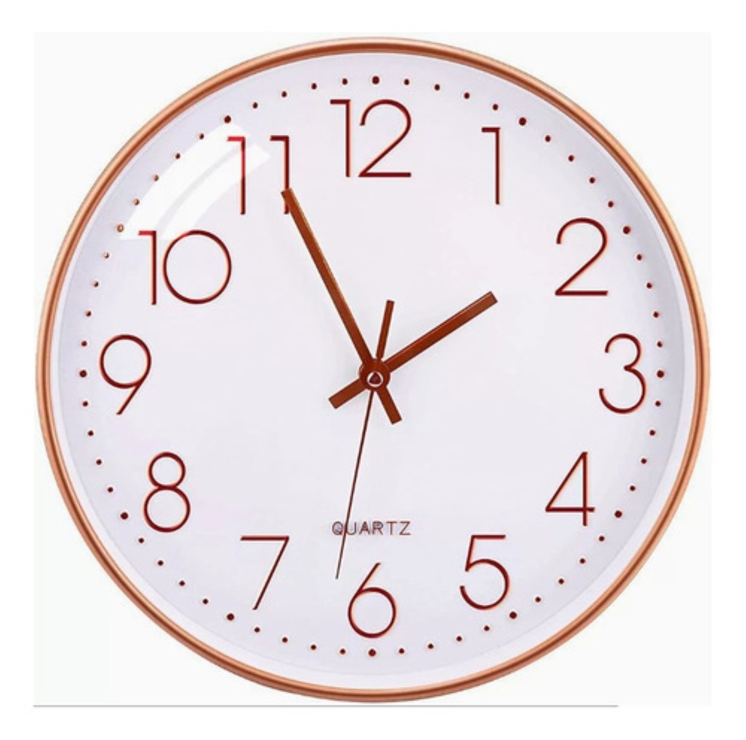 Reloj De Pared 3d Moderno 30 cm Blanco con rosa Gold image number null