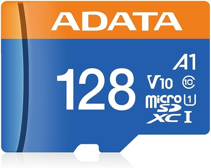 ADATA 128 GB Tarjeta de Memoria Micro SDXC con Adaptador Color Negro con Azul A1 (Clase 10). image number null