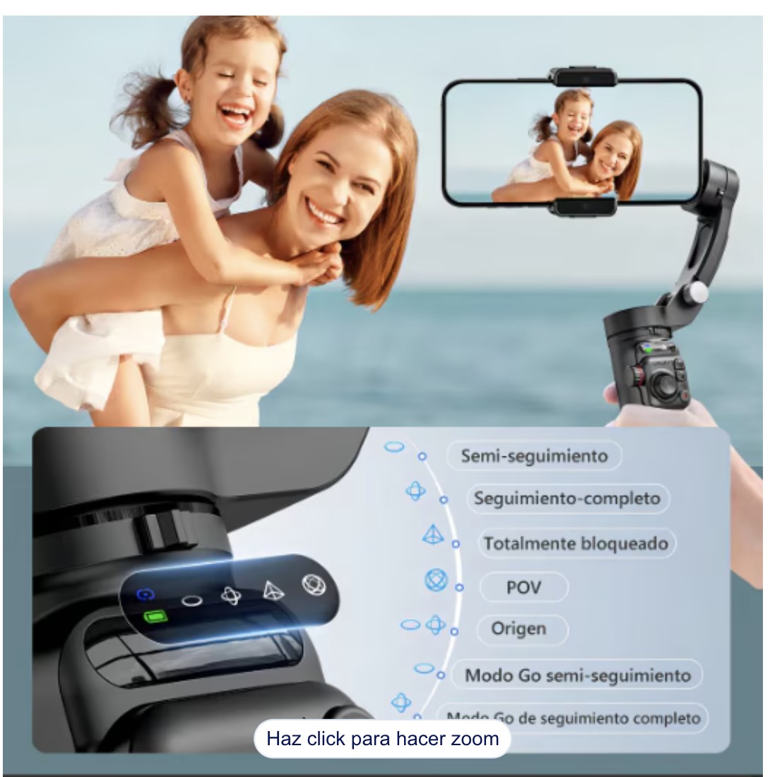 Estabilizador Para Celular De 3 Ejes Con Luz App Modelo Negro image number null