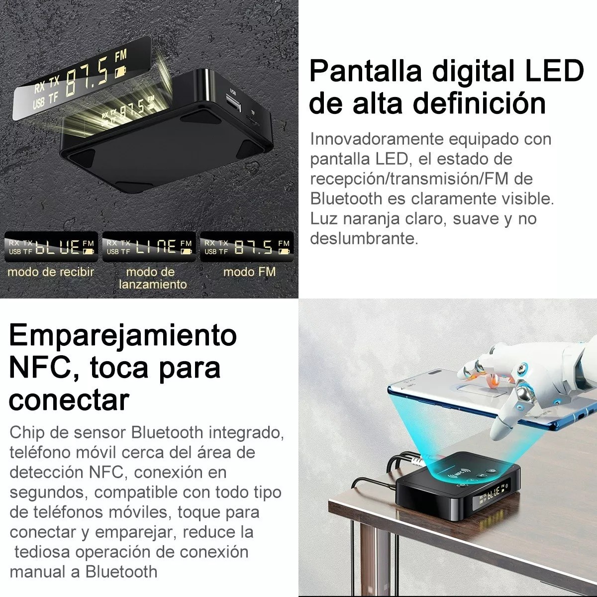 Bluetooth5.0 Transmisor/receptor Audio Est&eacute;reo image number null
