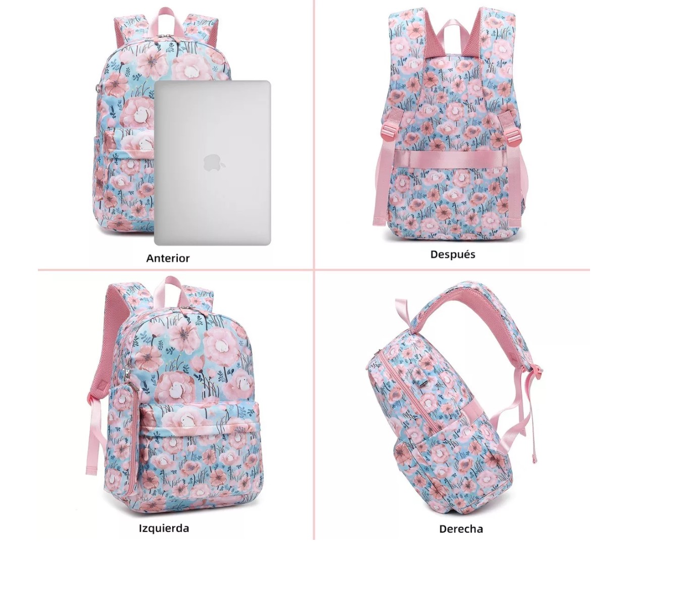 ml 3pcs Mochila Escolar Para Ni&ntilde;as Con Estuche Para L&aacute;pices. image number null