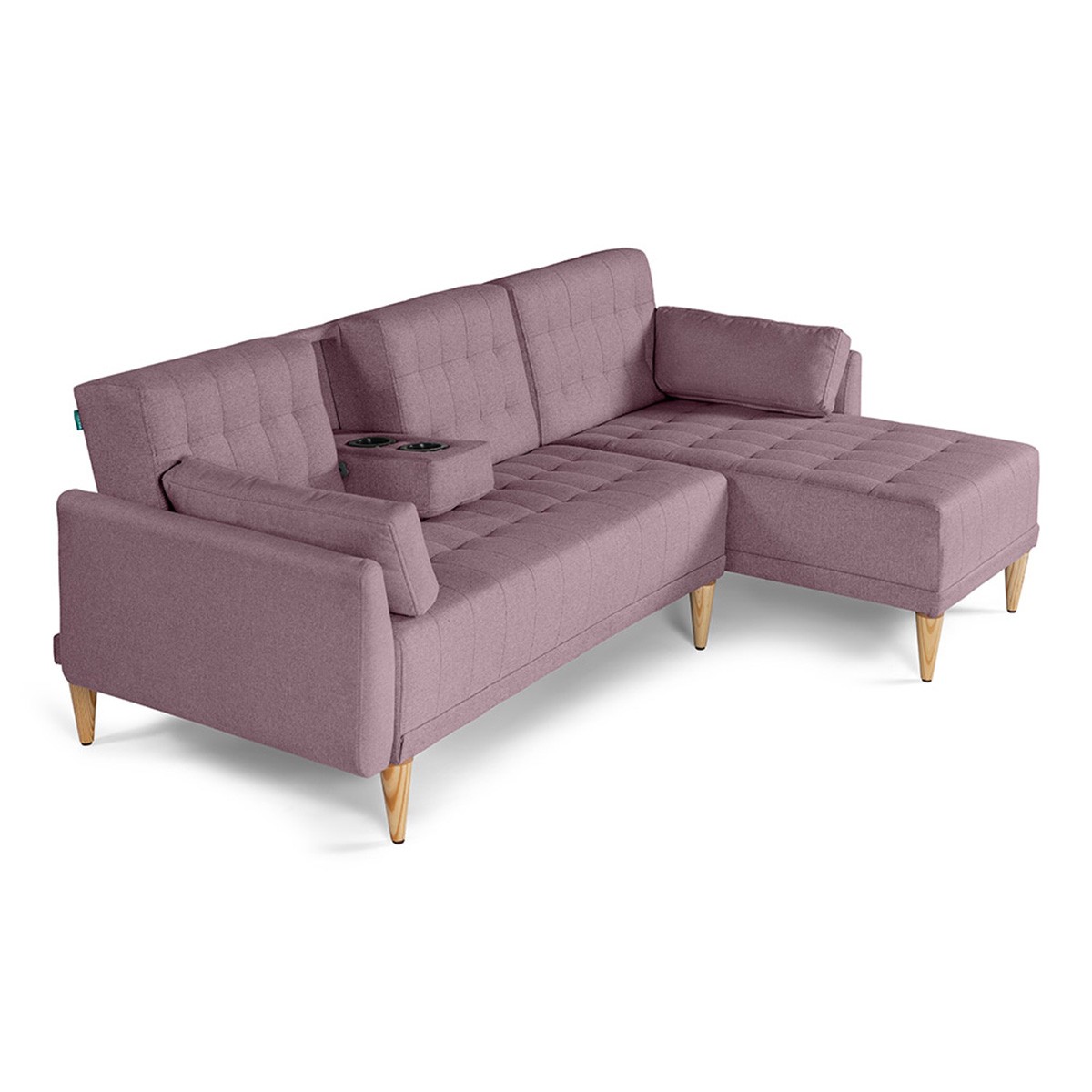 Sala Modular Makora Carlton con Memory Foam, Color Palo de Rosa Respaldo Reclinable de 3 Posiciones image number null