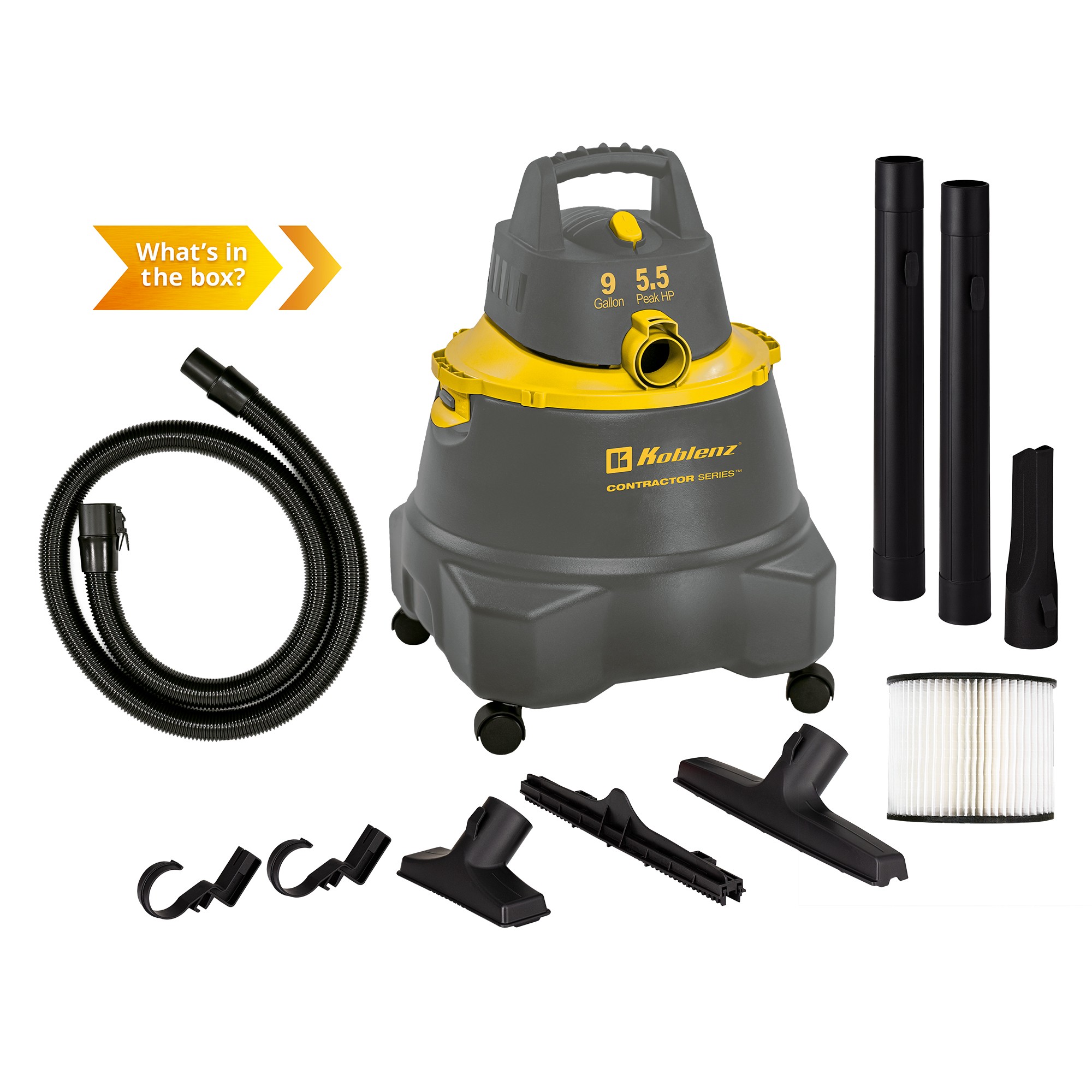 Aspiradora de uso Rudo Koblenz WD-9 C212 9 Gal. para Taller Gris. image number null