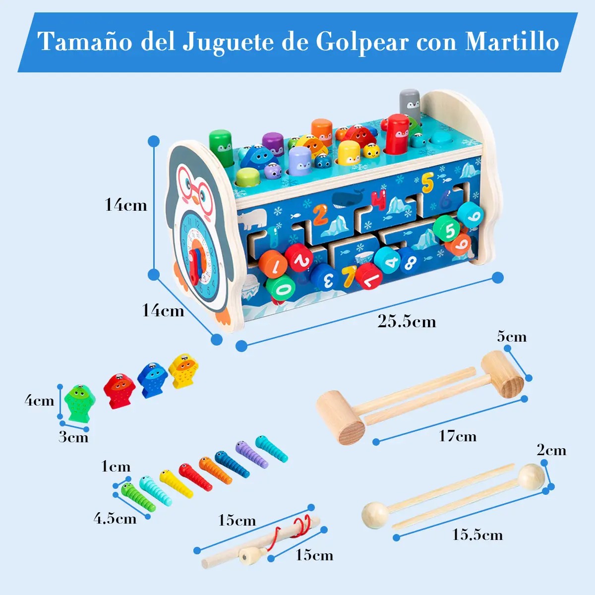 Juguete Did&aacute;ctico Con M&uacute;sica Y Martillo Ni&ntilde;o 7en1 image number null