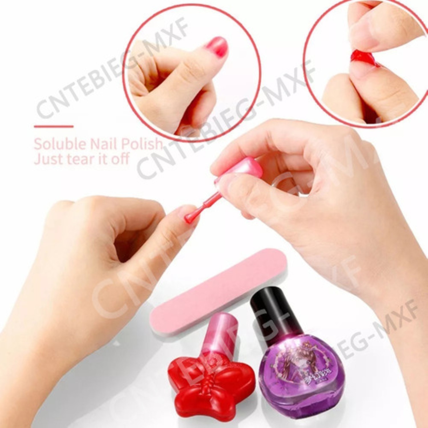 Juego De Maquillaje Para Ni&ntilde;as, Juguete Belleza Lavable Rosa 58 pz image number null
