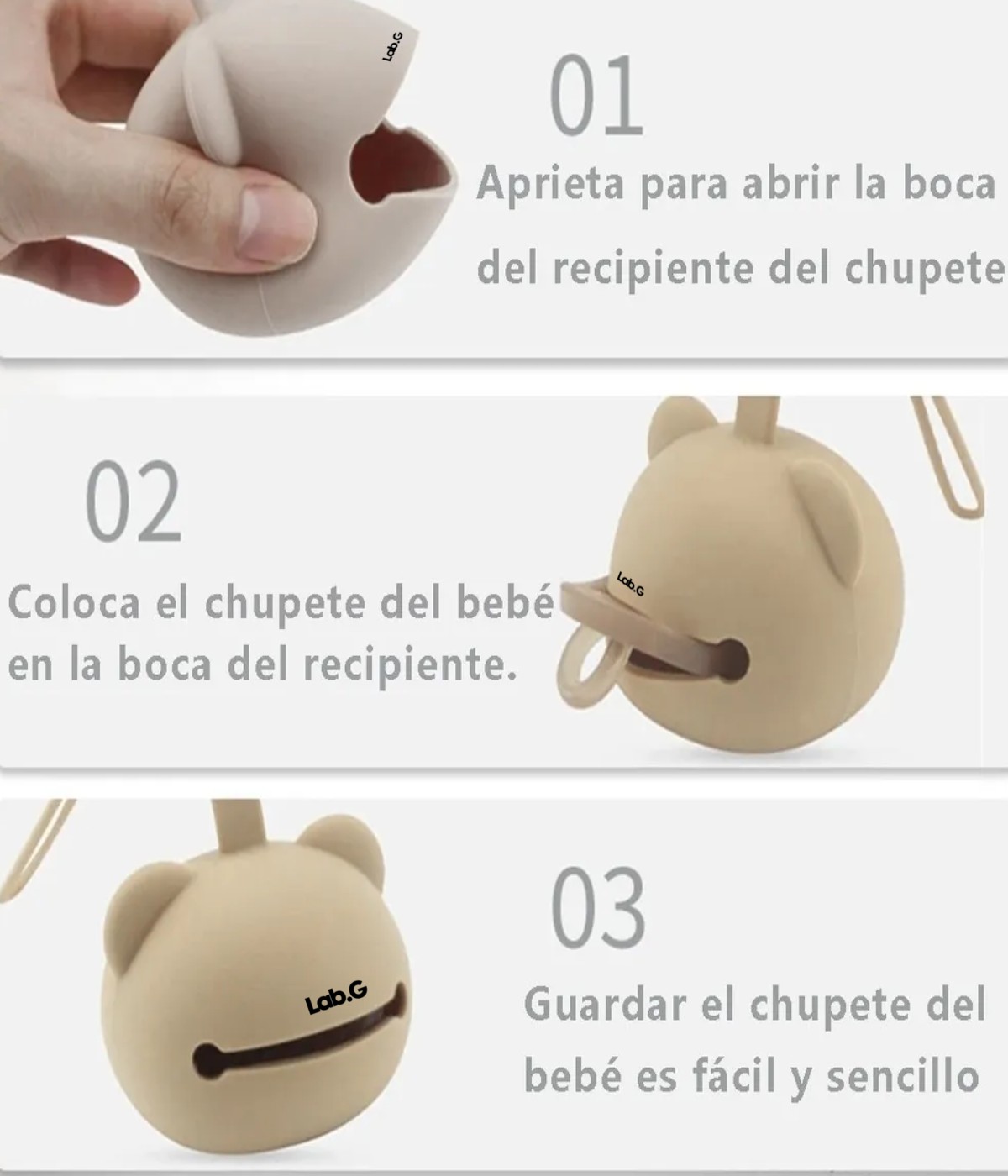 Estuche Para Guardar Chupones Color Blanco image number null