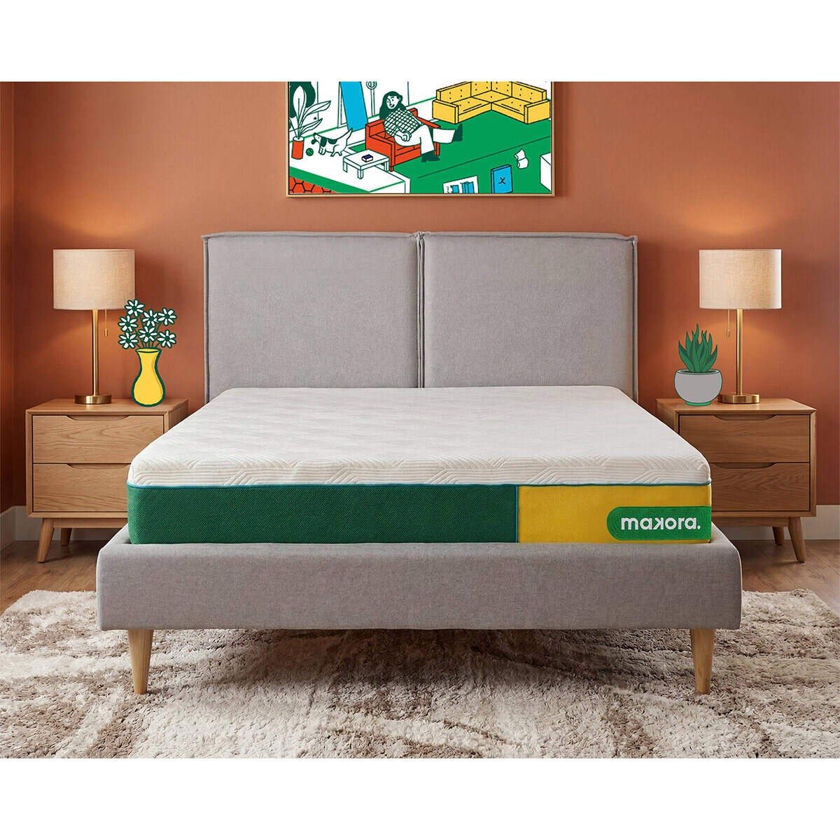Colch&oacute;n Queen Makora Noma Hybrid Essential Soft Foam image number null