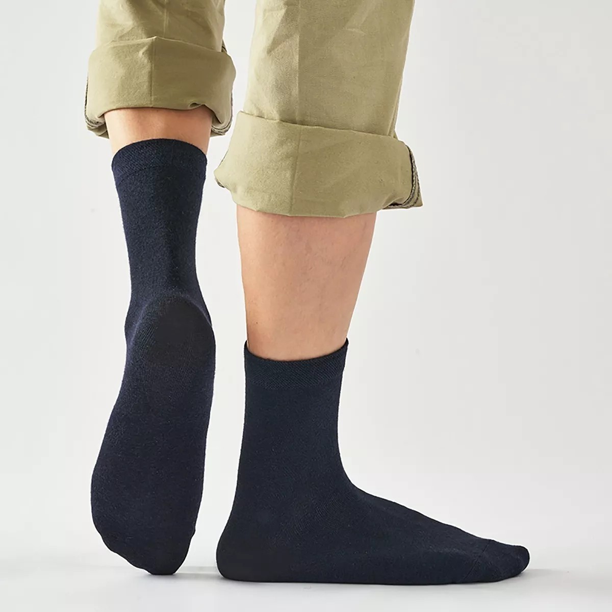 Calceta Deportiva Hombre 100% Algod&oacute;n 10 Pares Azul marino image number null