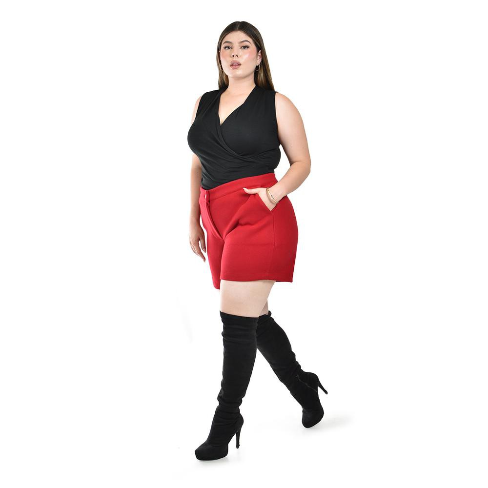 Short en tela de abrigo Roman Fashion /Tallas Extras, 2951 (Rojo) image number null