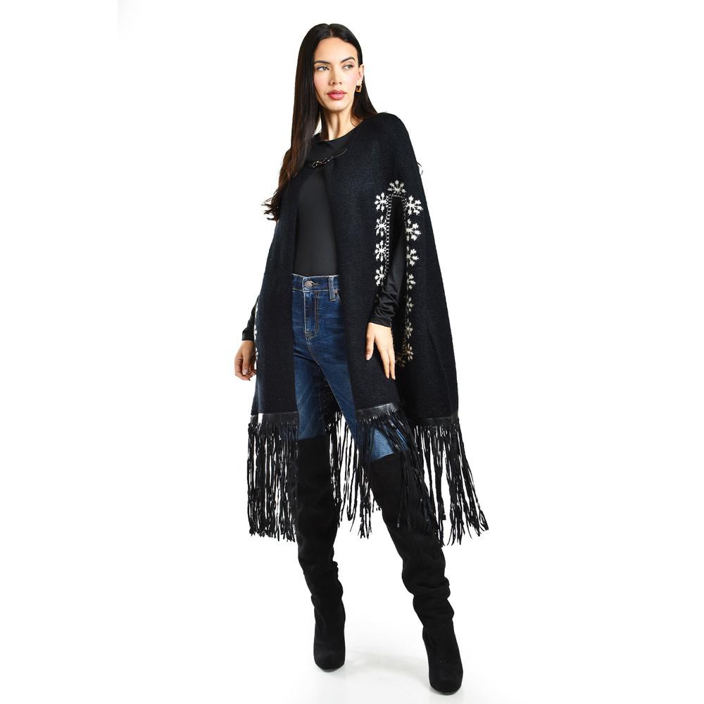 Capa con flecos Roman Fashion / Juvenil, 34289 (Negro) image number null