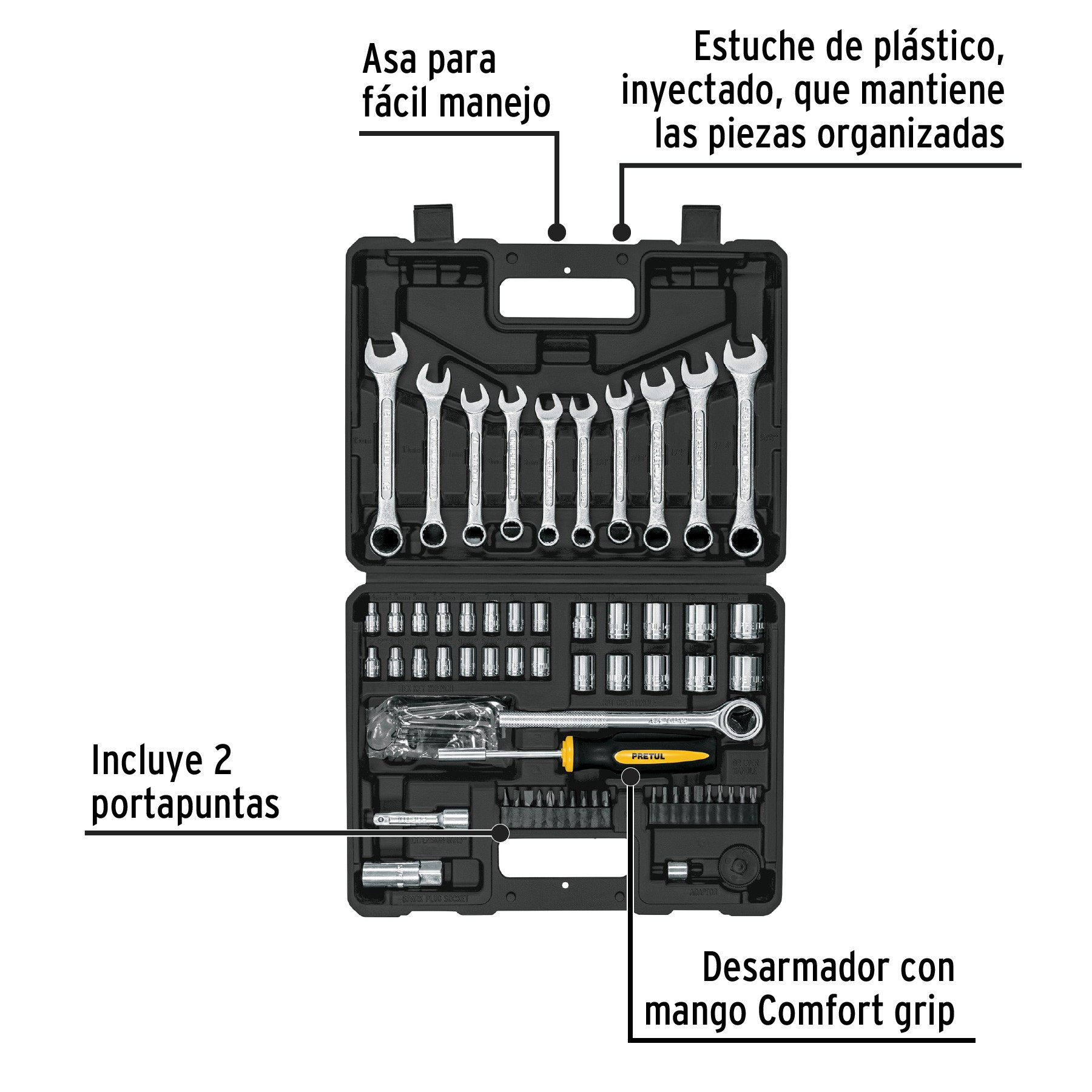 PRETUL Juego de Herramientas 70 Piezas image number null