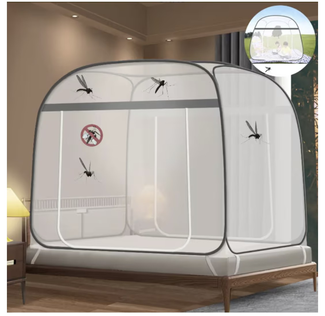 Mosquitero Plegable Para Cama Modelo Blanco image number null