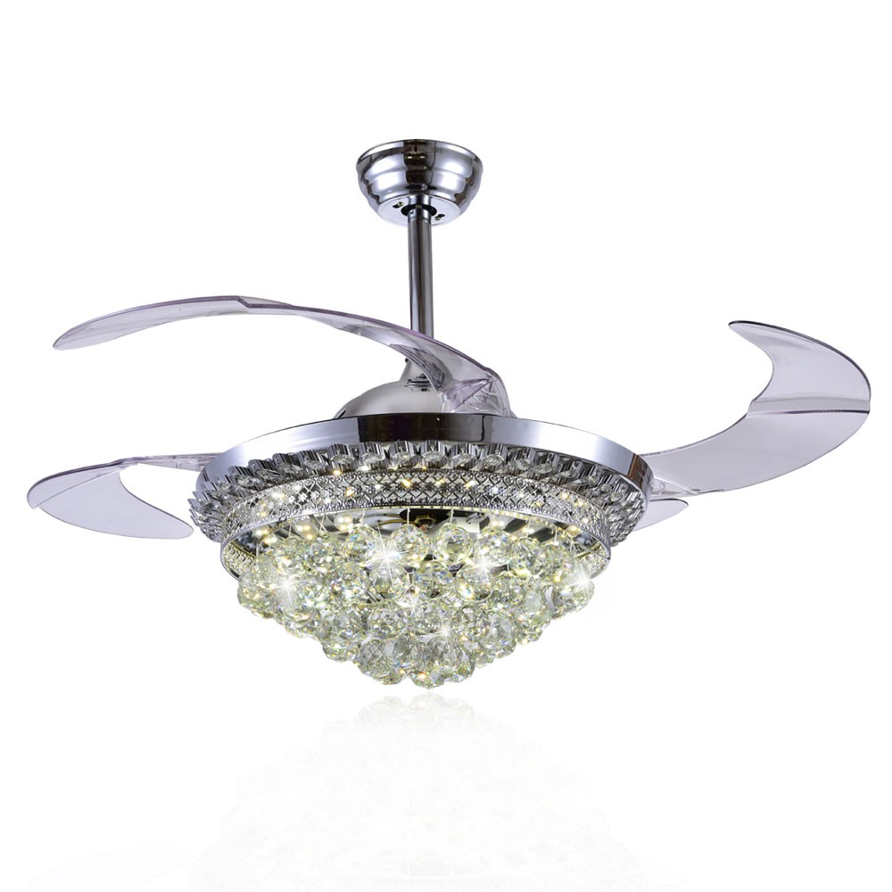 Ventilador de Techo JWJ JLV-041 con Luminario LED 88 W 4500 lm 6 Velocidades 3 Tonos de Luz image number null