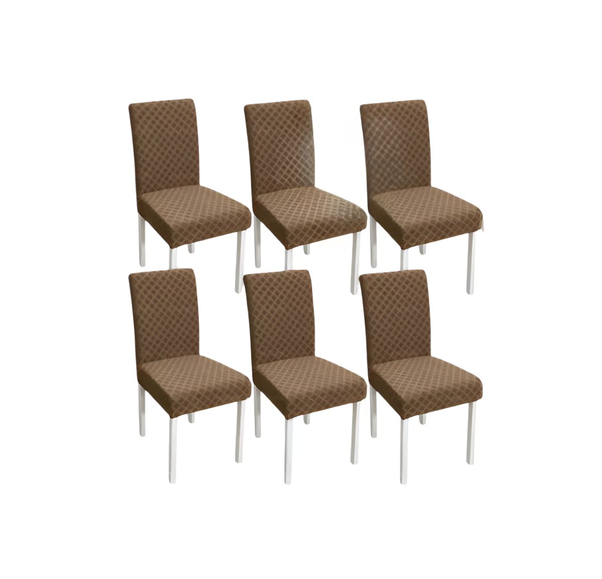 Fundas Elasticas para Silla de Comedor Modelo Marr&oacute;n 6 piezas image number null