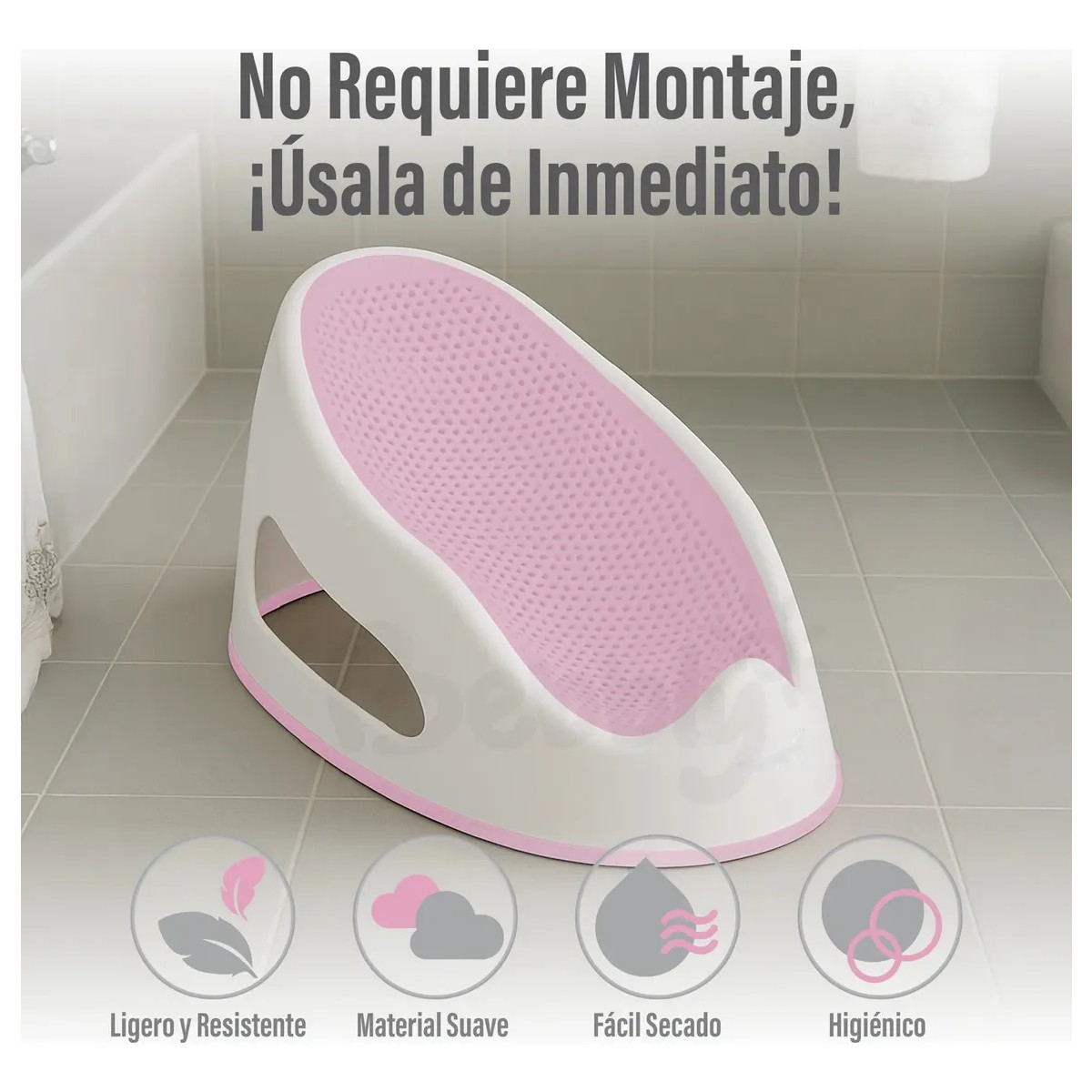 Soporte Para Ba&ntilde;era De Beb&eacute; Antideslizante Rosa image number null