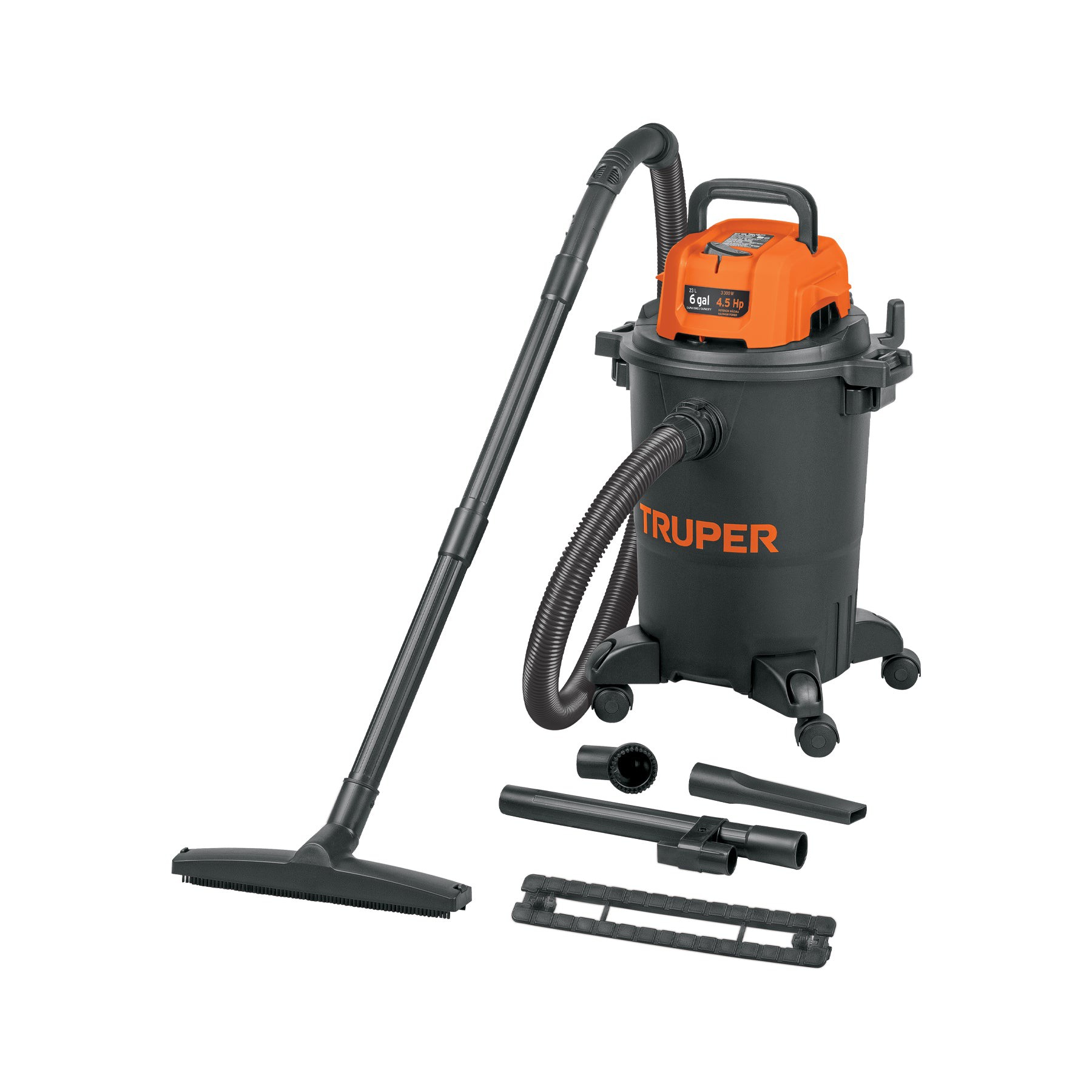 Aspiradora de s&oacute;lidos y l&iacute;quidos 6 gal pl&aacute;stica negra 4.5 HP image number null